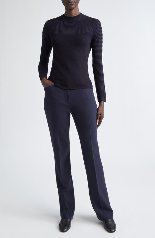 Lafayette 148 New York Reade Stretch Wool Straight Leg Pants In Black