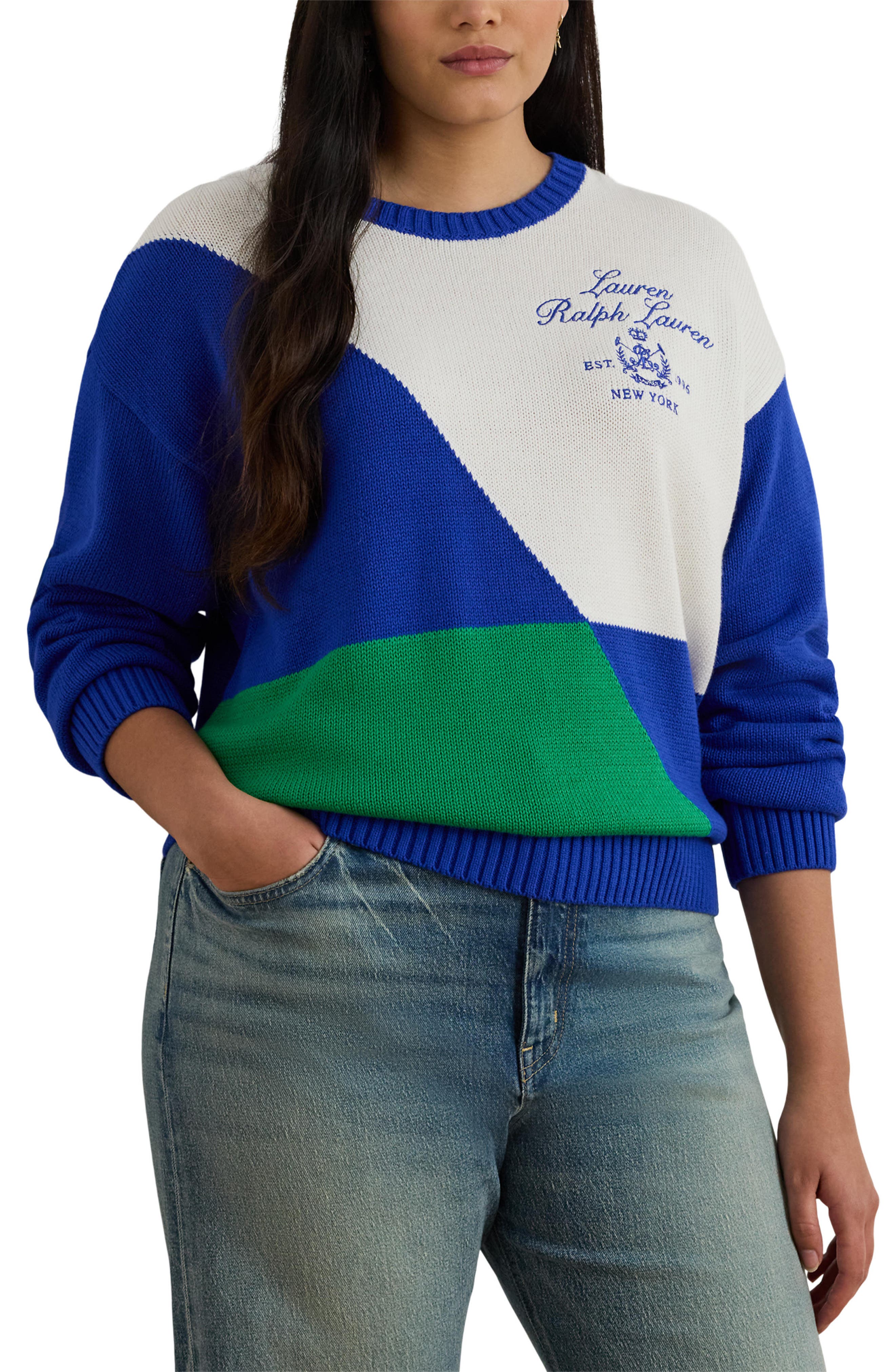 Lauren Ralph Lauren Riednee Colorblock Sweater