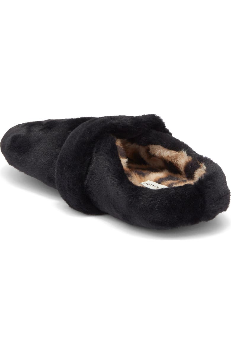 Rebecca Minkoff Beck Faux Fur Slipper, Alternate, color, Black
