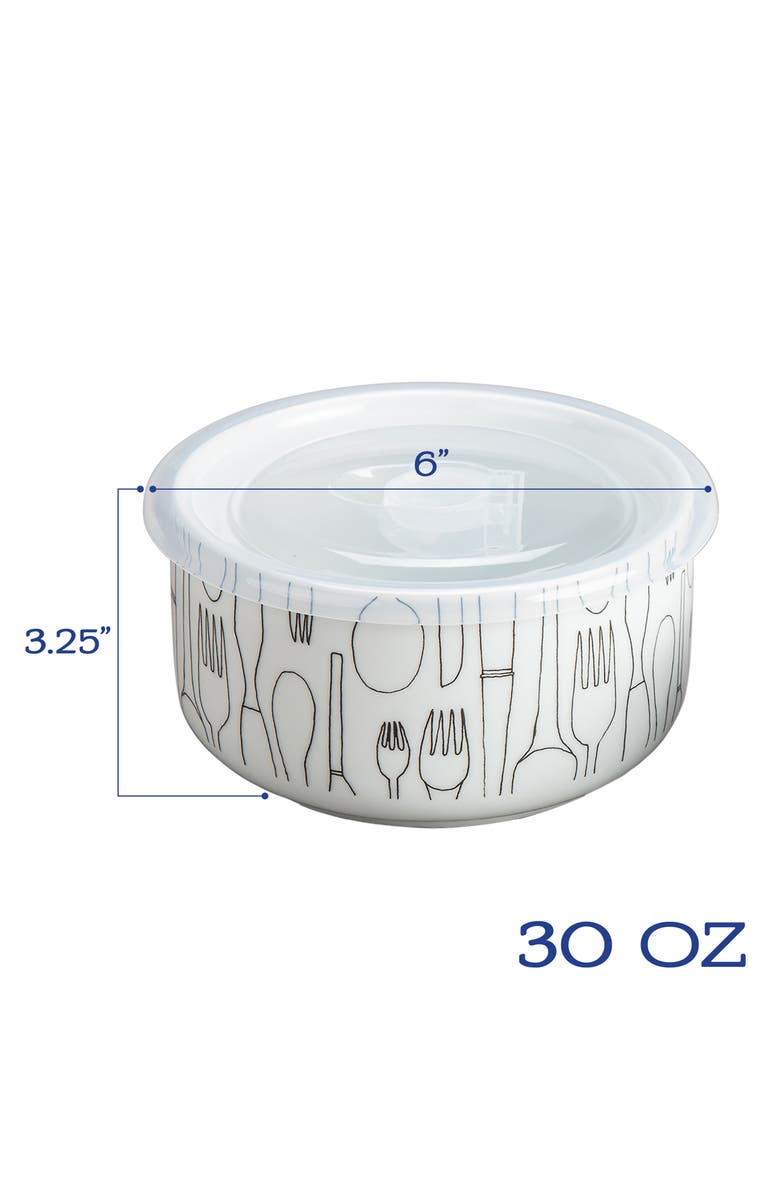 BIA Cordon Bleu Set of 4 Assorted Storage Bowls with Lids, Alternate, color, White