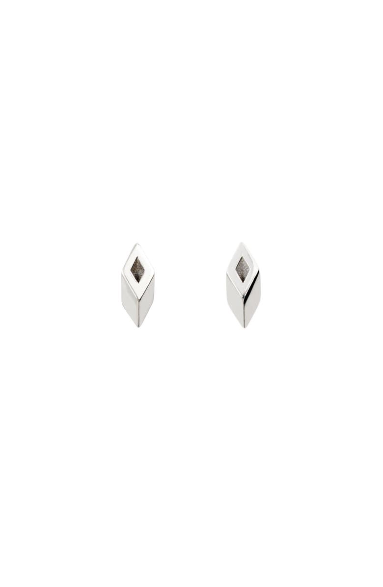 Burberry Hollow Stud Earrings, Main, color, Silver
