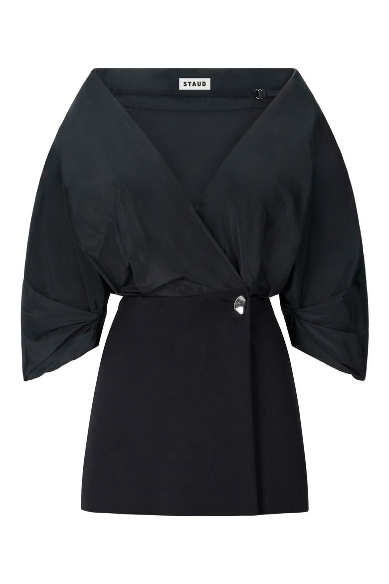 Orion Mixed Media Minidress, Alternate, color, BLACK