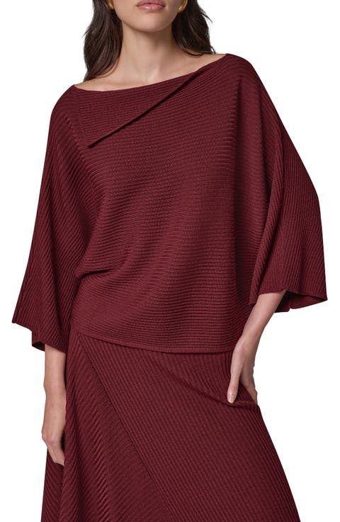 Folded Neck Merino Wool Sweater