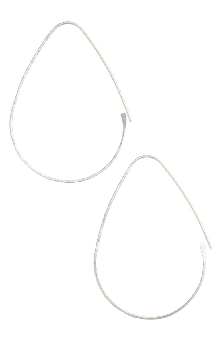 Nashelle Threader Teardrop Hoop Earrings, Main, color, 
