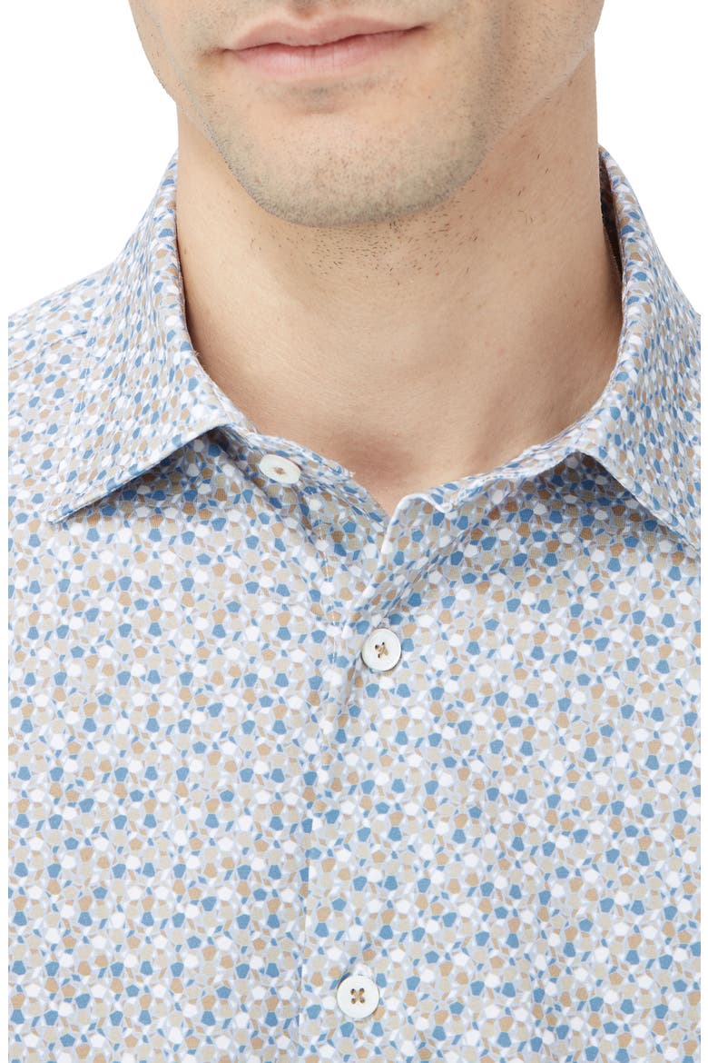 James OoohCotton® Mosaic Print Button-Up Shirt, Alternate, color, CINNAMON