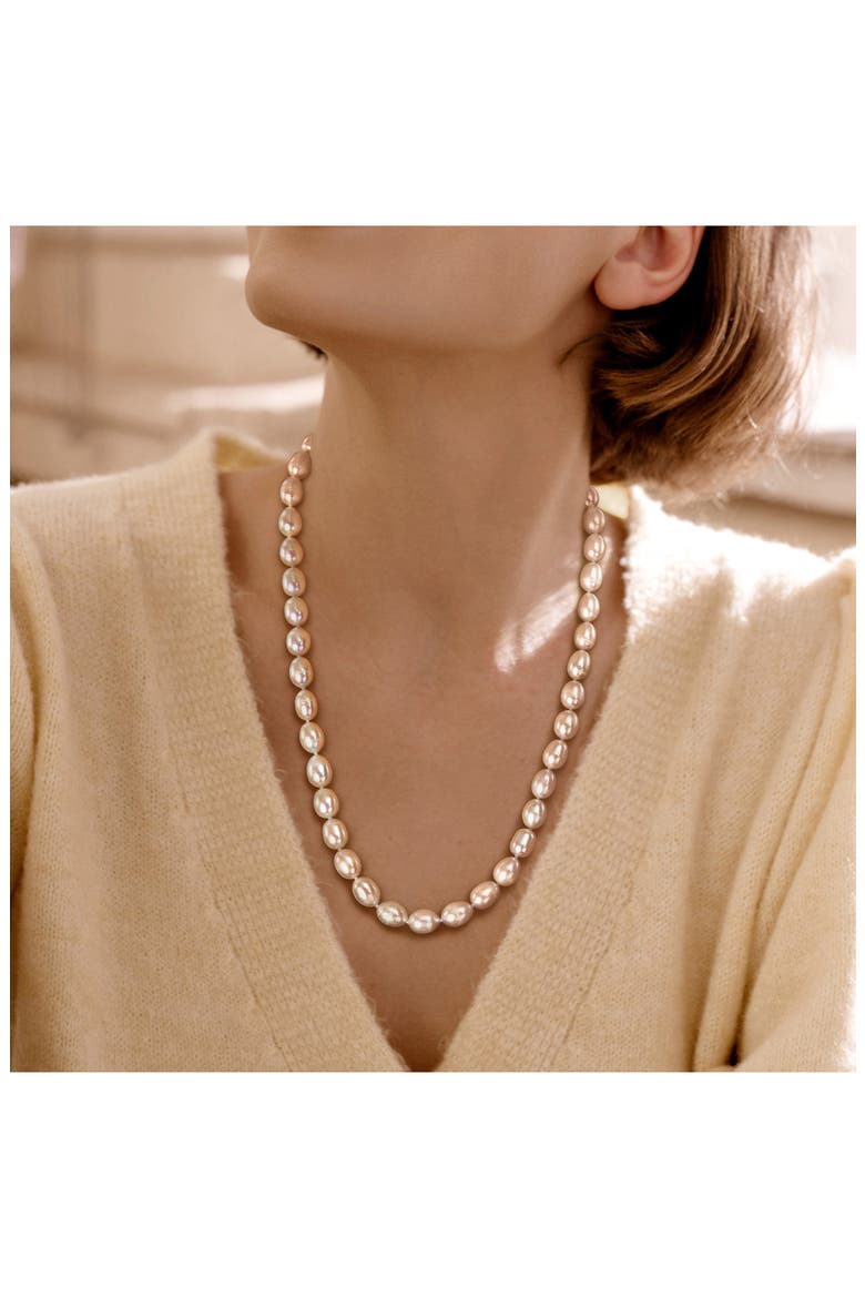 Cultured Pearl Necklace, 9.5–10mm, Alternate, color, WHITE