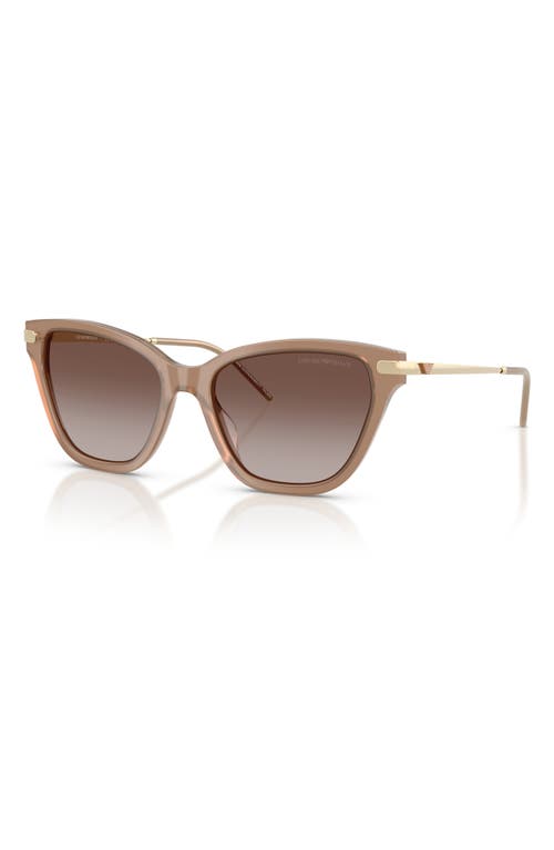 Emporio Armani 54mm Gradient Cat Eye Sunglasses In Brown
