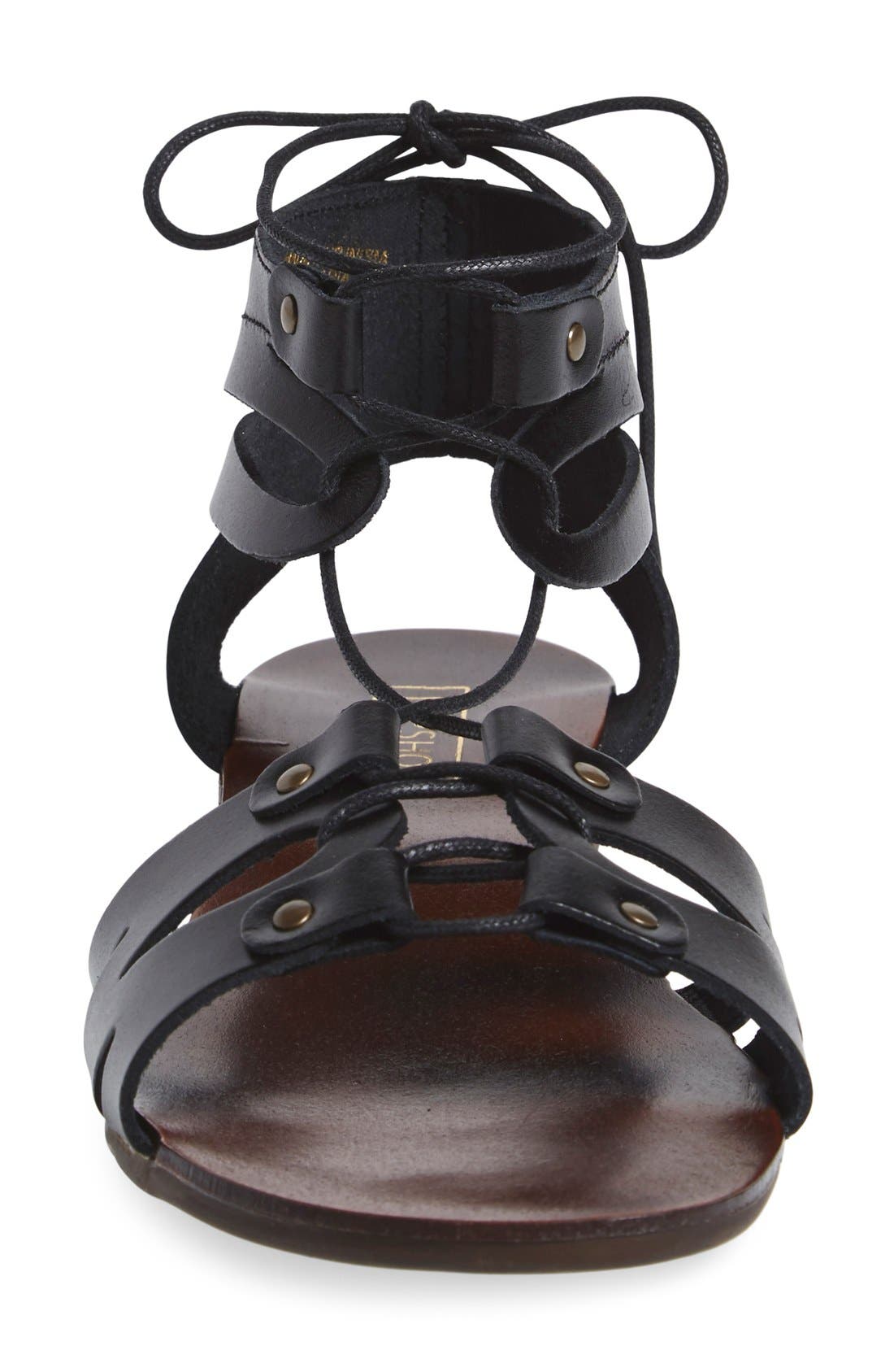 'Hilt' Cutout Lace-Up Sandal, Alternate, color, BLACK