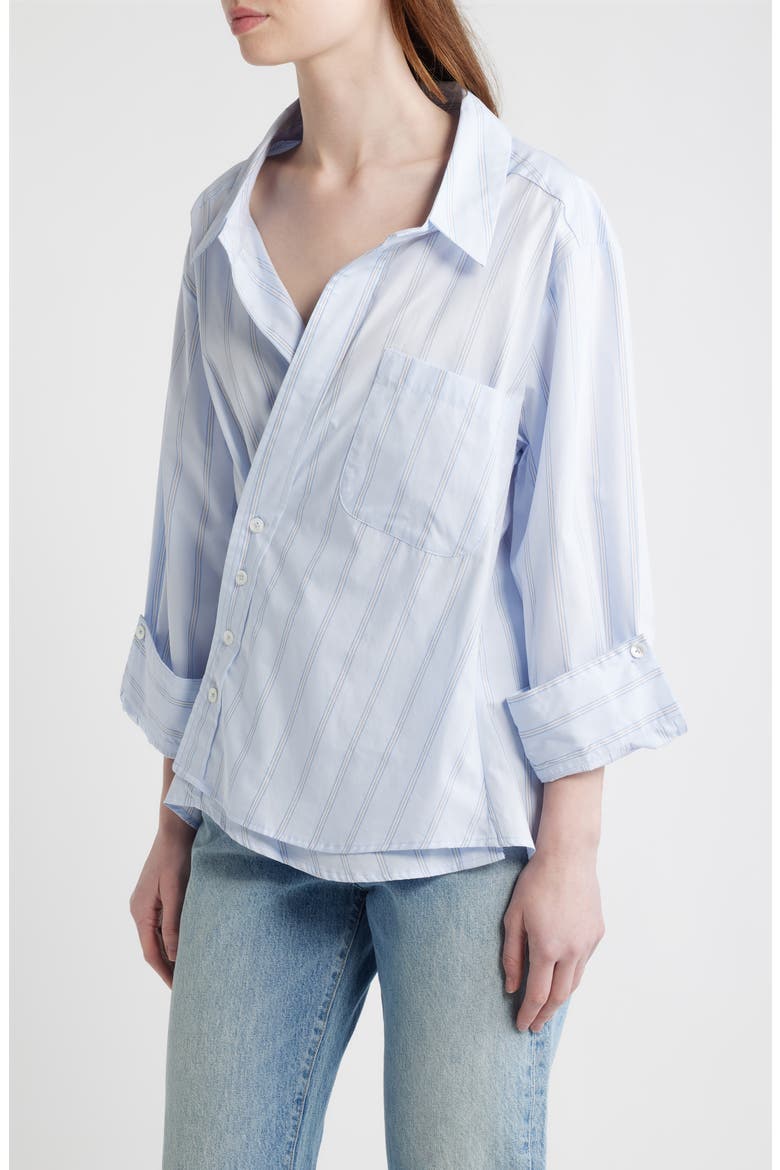 Asymmetric Stripe Wrap Shirt, Alternate, color, ROYAL STRIPE