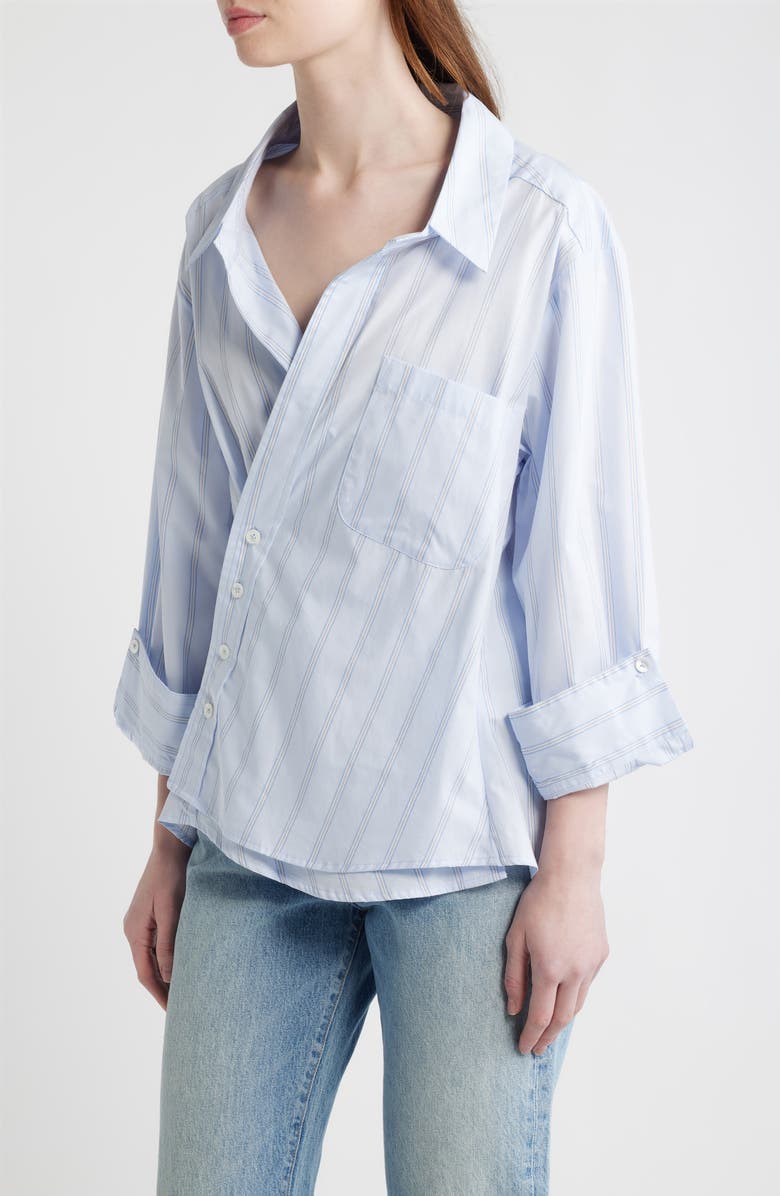 CISSA Asymmetric Stripe Wrap Shirt, Alternate, color, Royal Stripe