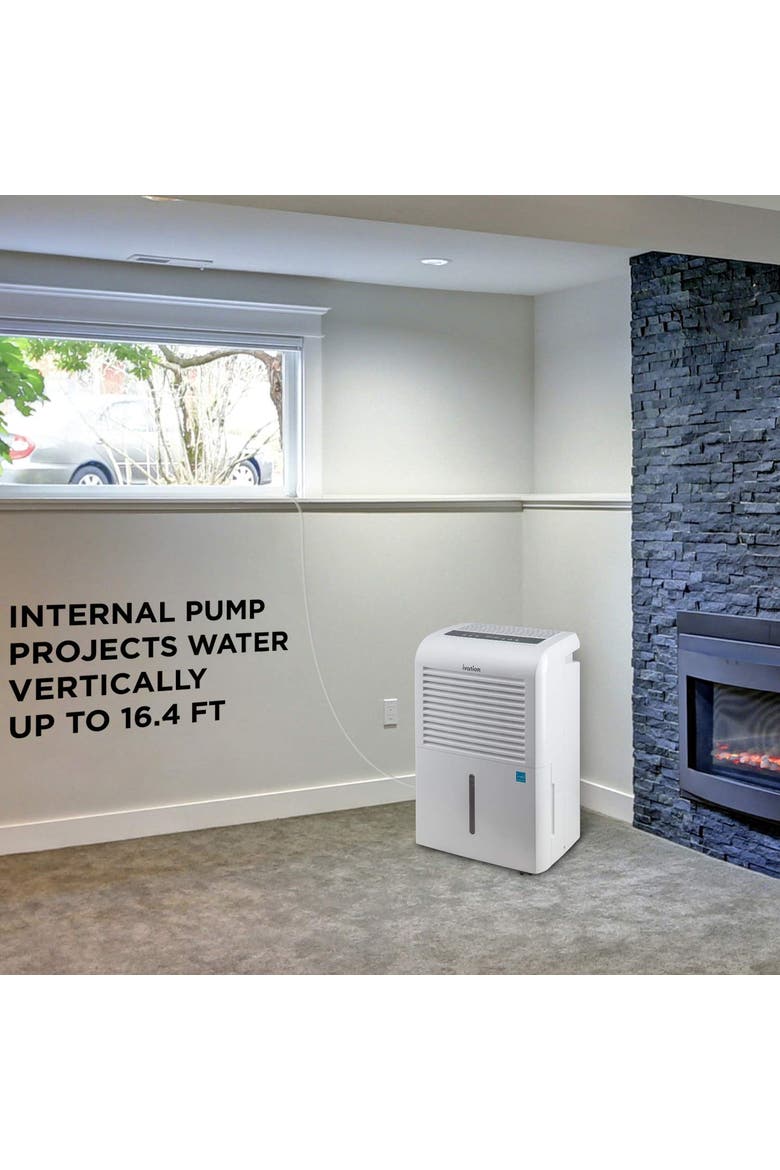 4,500 Sq Ft Dehumidifier with Pump, Large Capacity Compressor Includes Programmable Humidity, Hose Connector, Auto Shutoff and Restart and Washable Filter, Alternate, color, White