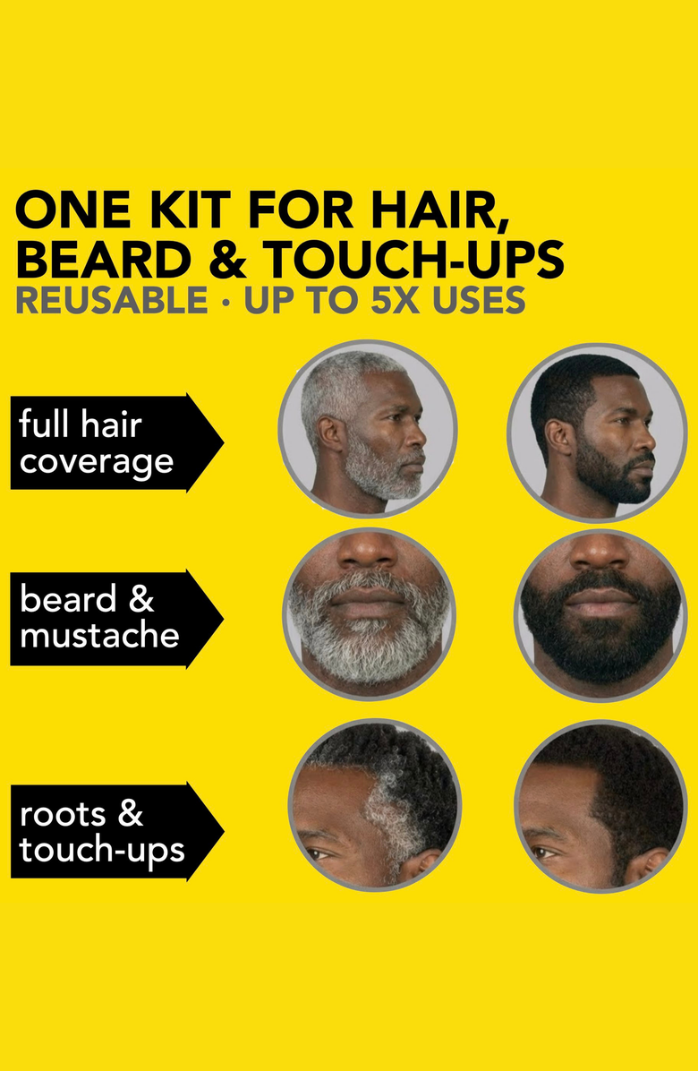Cleverman Coarse & Coily Hair · Reusable Beard & Hair Dye Kit, Alternate, color, Jet Black