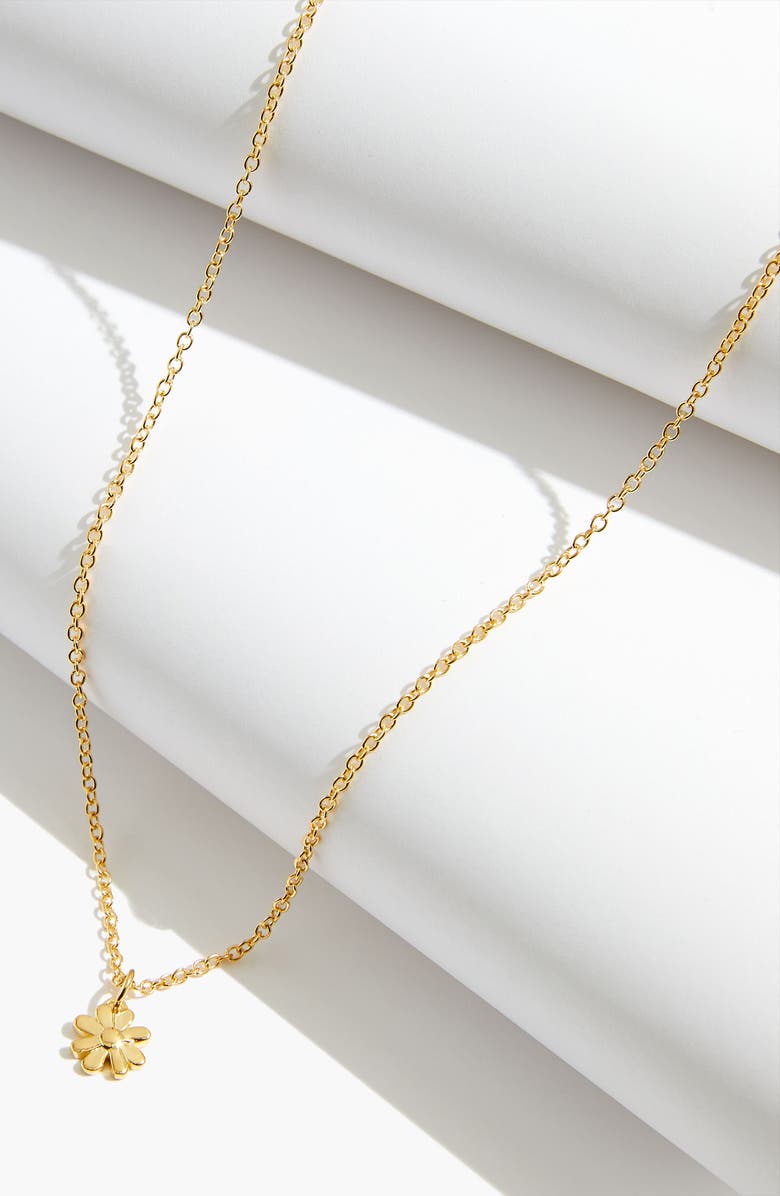 Madewell Delicate Collection Demi-Fine Daisy Pendant Necklace, Alternate, color, 