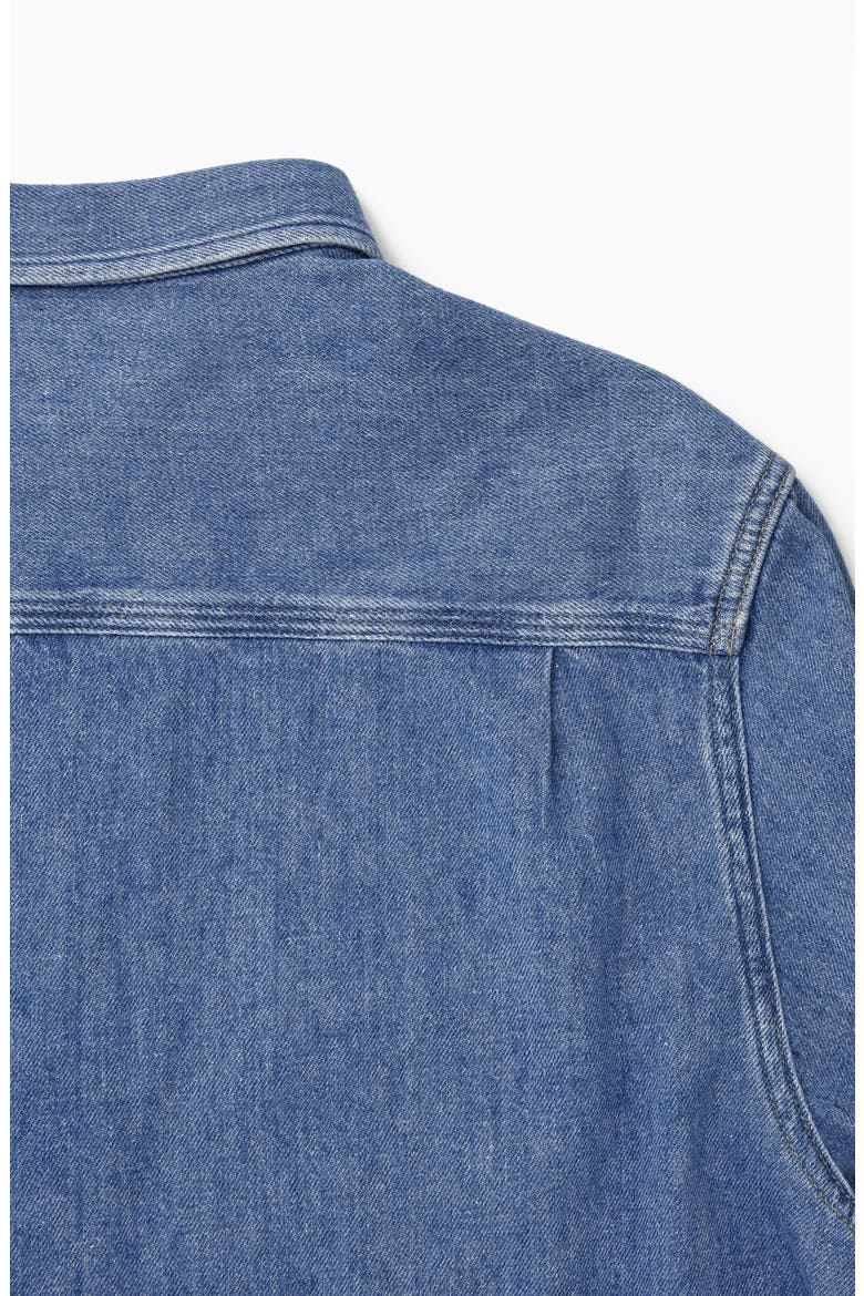 Organic Cotton Blend Denim Button-Up Shirt, Alternate, color, BLUE MEDIUM DUSTY