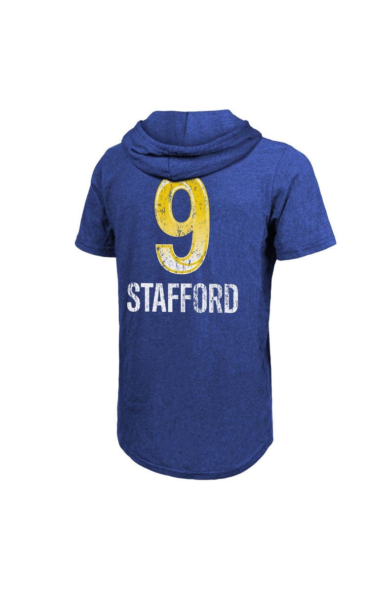 Majestic Threads Men's Majestic Threads Matthew Stafford Royal Los Angeles Rams Super Bowl LVI Name & Number Short Sleeve Hoodie T-Shirt, Alternate, color,