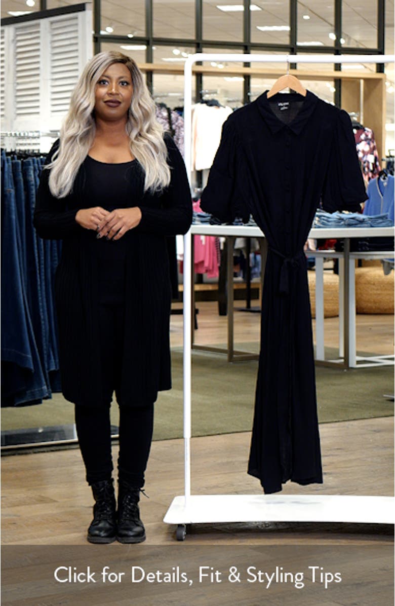 Freya Puff Sleeve Tie Belt Shirtdress, sales video thumbnail