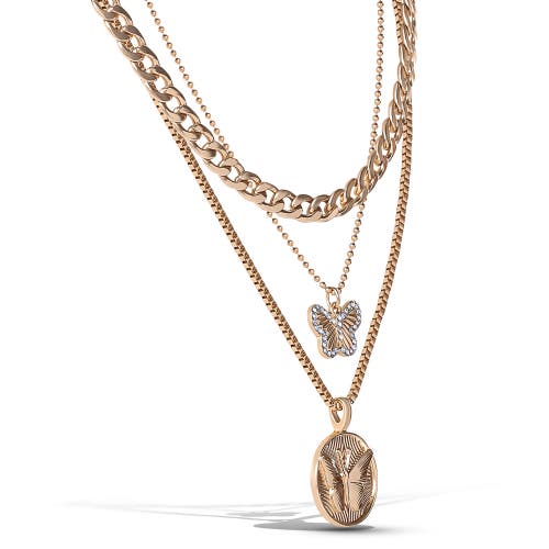 Jessica Simpson Layered Coin & Charm Pendant Necklace In Gold
