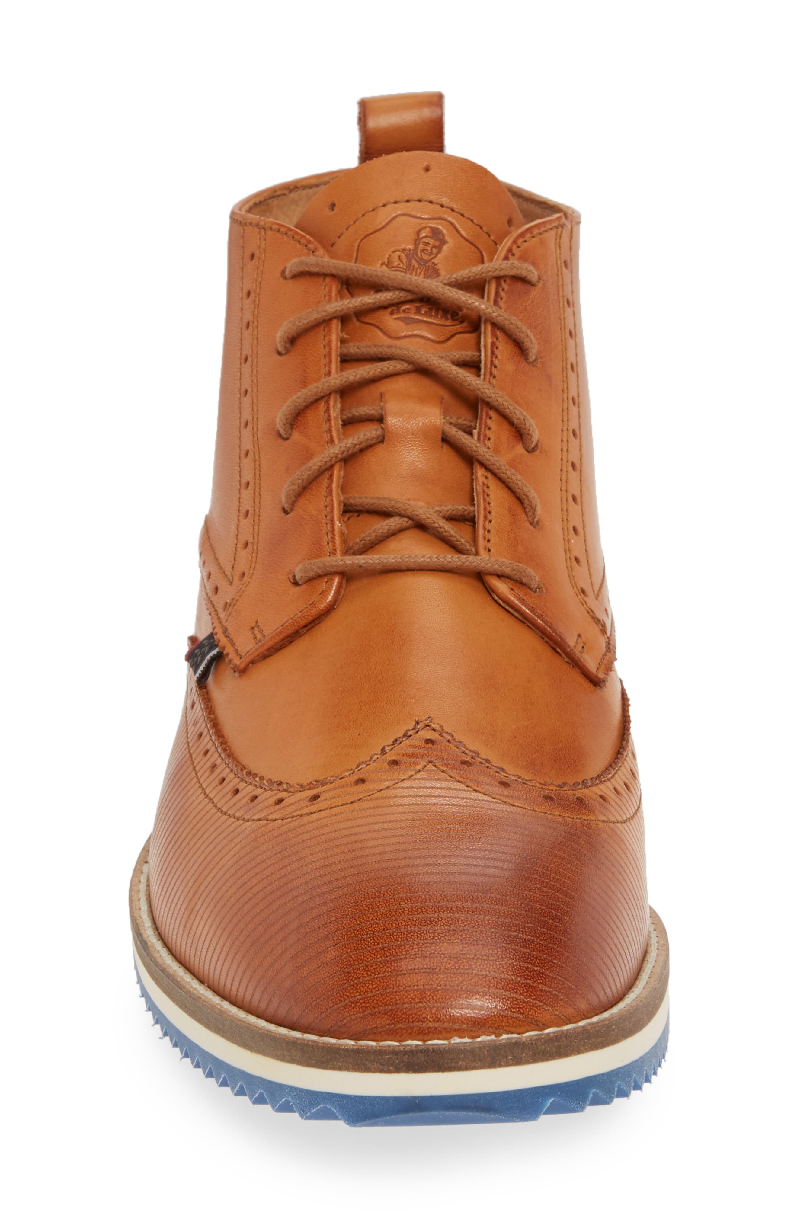 Lima Wingtip Boot, Alternate, color, COGNAC/ DARK BRUSHING