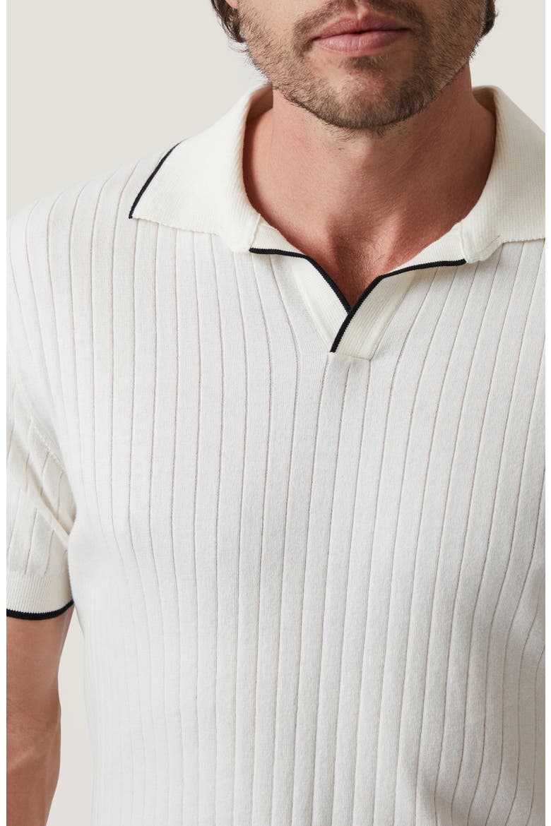 Johnny Collar Polo Sweater, Alternate, color, OFF WHITE