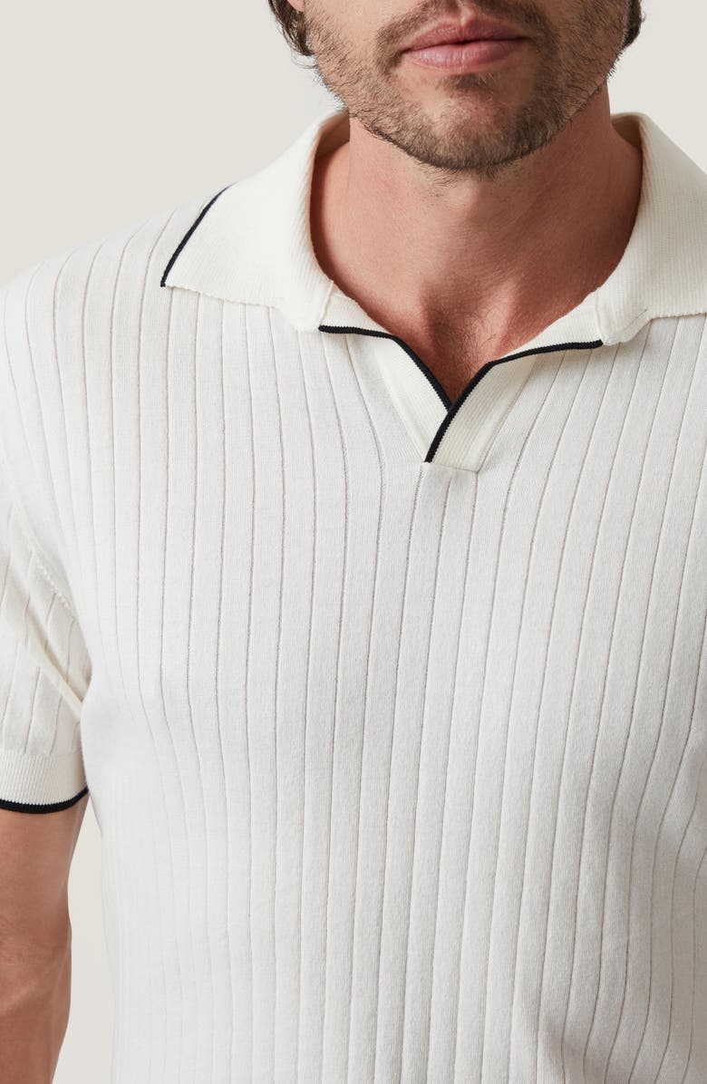 34 Heritage Johnny Collar Polo Sweater, Alternate, color, Off White