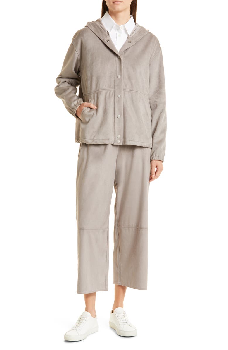 Max Mara Leisure Zurca Faux Suede Wide Leg Pants, Alternate, color,