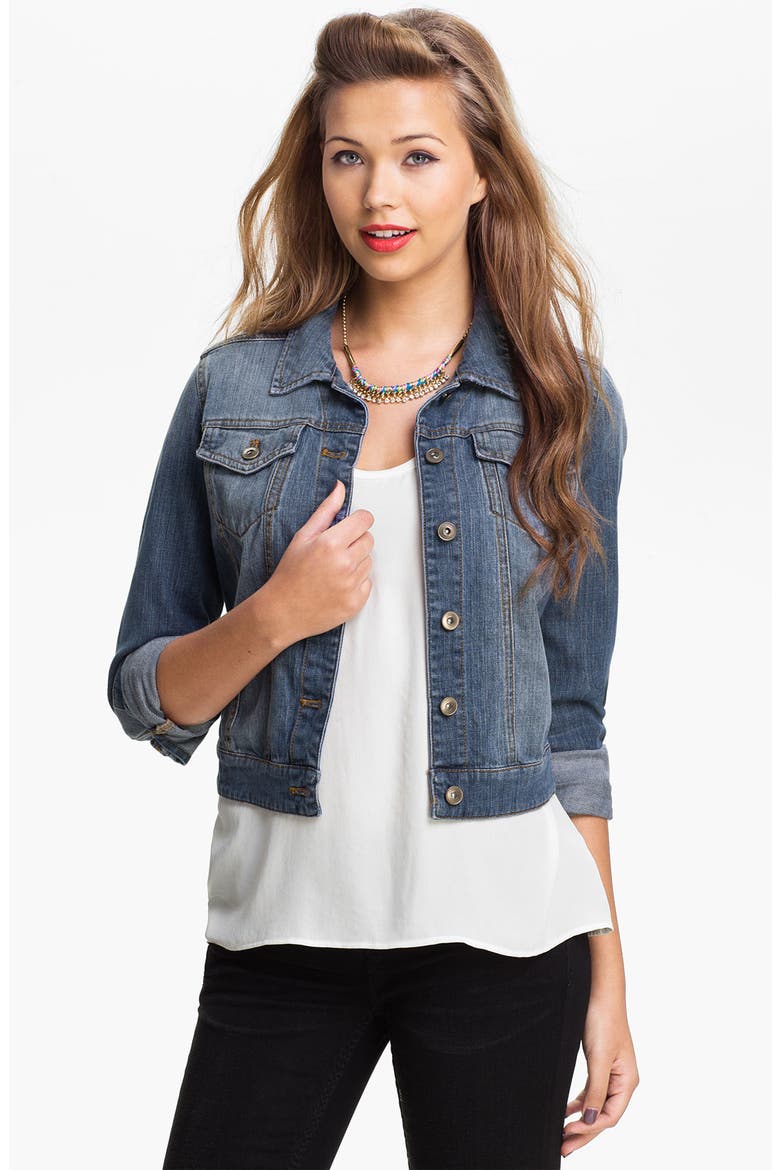 Basic Denim Jacket, Main, color, DARK WASH