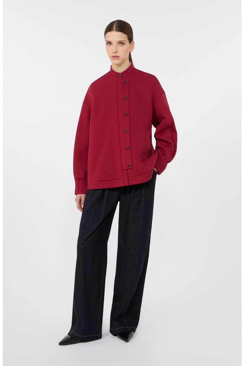 Aceto Cotton Blend Jacket, Alternate, color, DARK RED