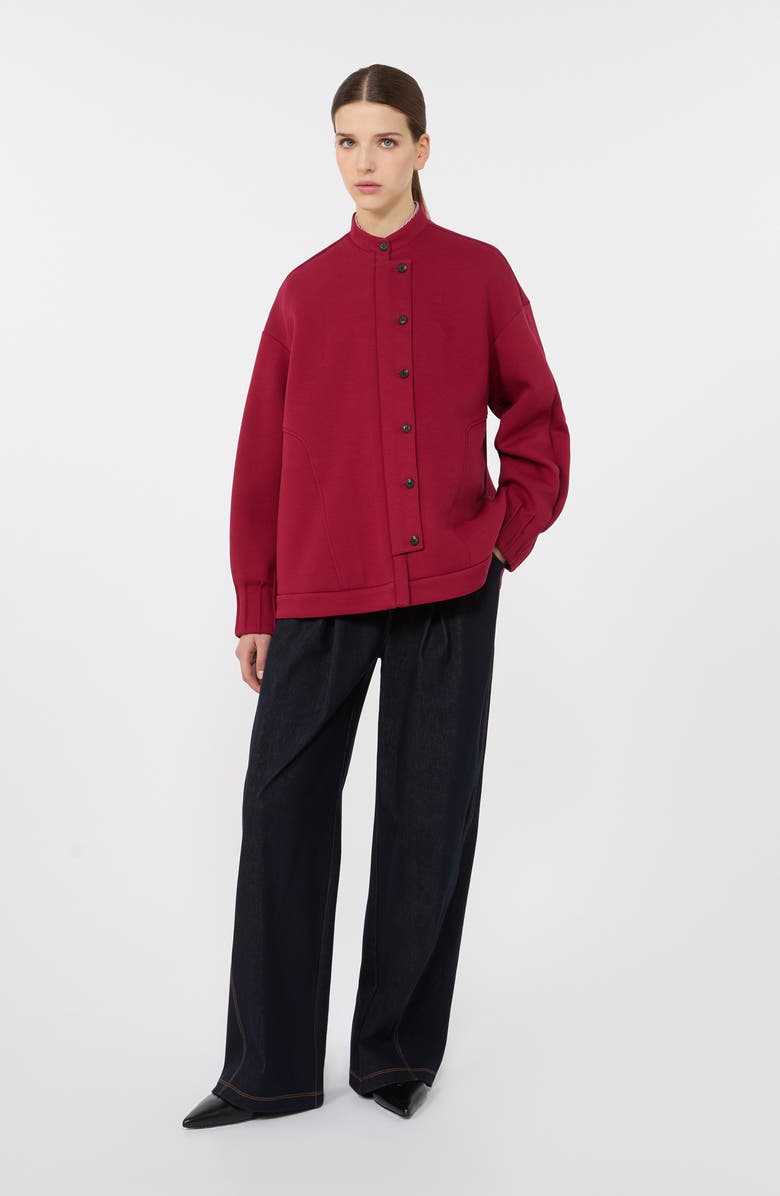 MM by Max Mara Aceto Cotton Blend Jacket, Alternate, color, Dark Red