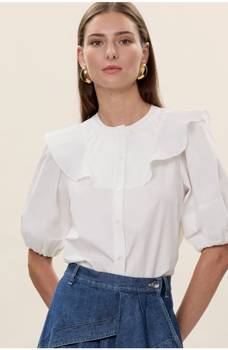 Rebecca Taylor Aisley Poplin Top, Main, color, Milk