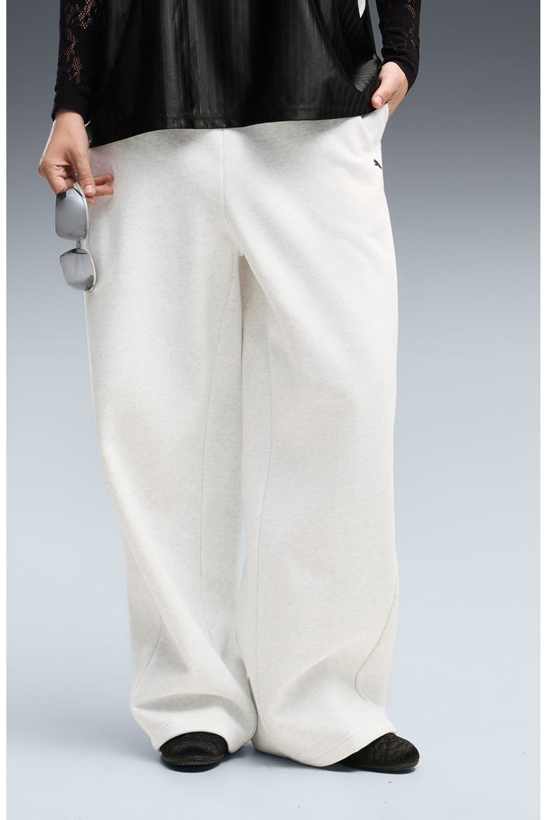 Street Glam Slouchy Stud Sweatpants, Main, color, WHITE GLOW HEATHER