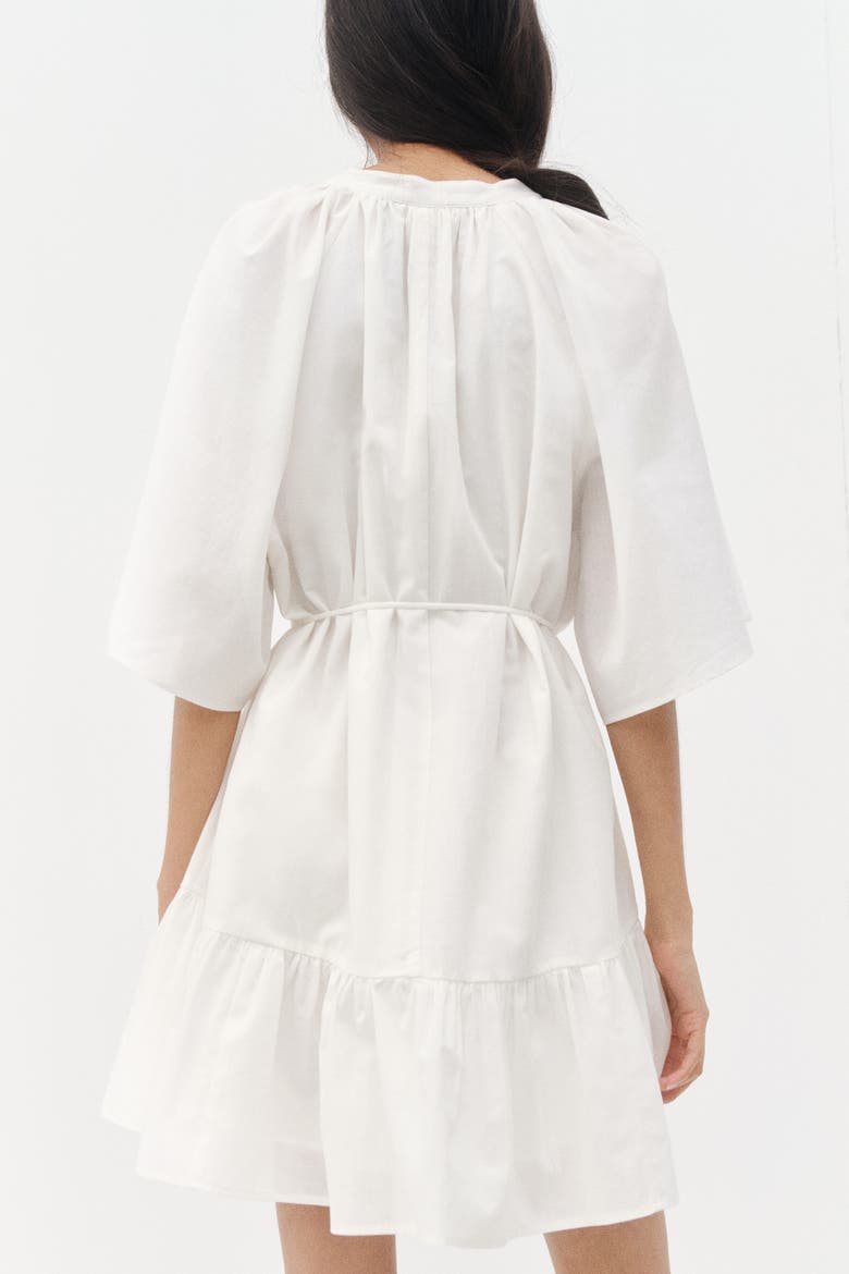 Tie-belt Shirt Dress, Alternate, color, Cream