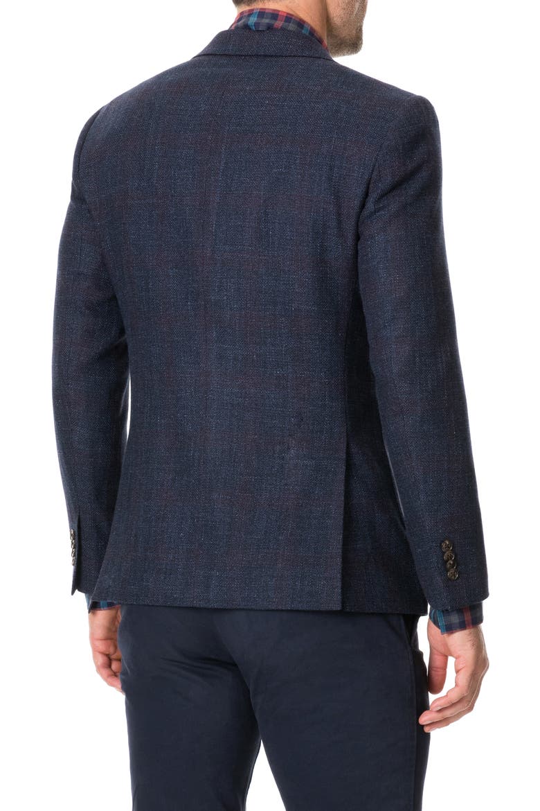 The Forks Regular Fit Check Wool & Cotton Sport Coat, Alternate, color, BLUE GRAPHITE