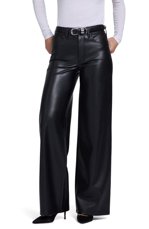 Teresa Faux Leather Wide Leg Pants