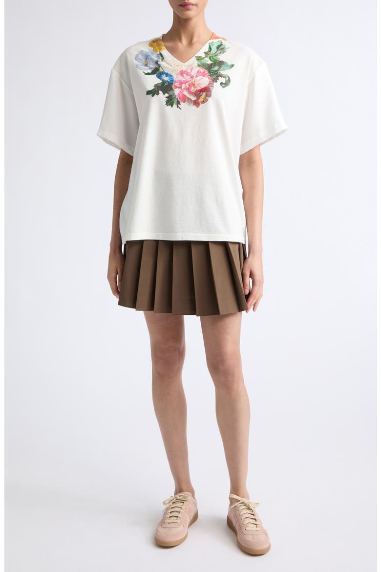Pleated Miniskirt, Main, color, BROWN