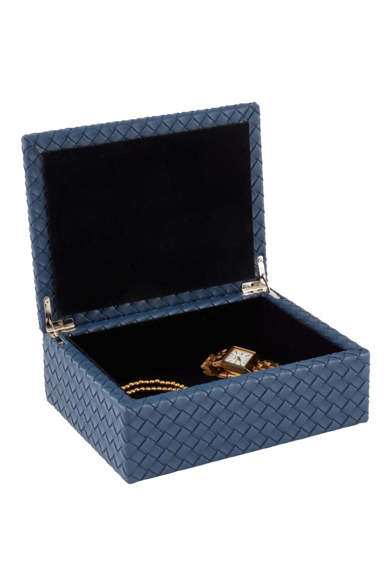 Anastasia Woven Leather Trinket Box, Alternate, color, NAVY BLUE