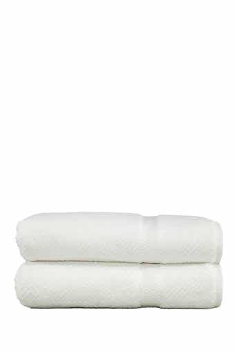 Linum Home Textiles White Herringbone Bath Towels - Set of 2