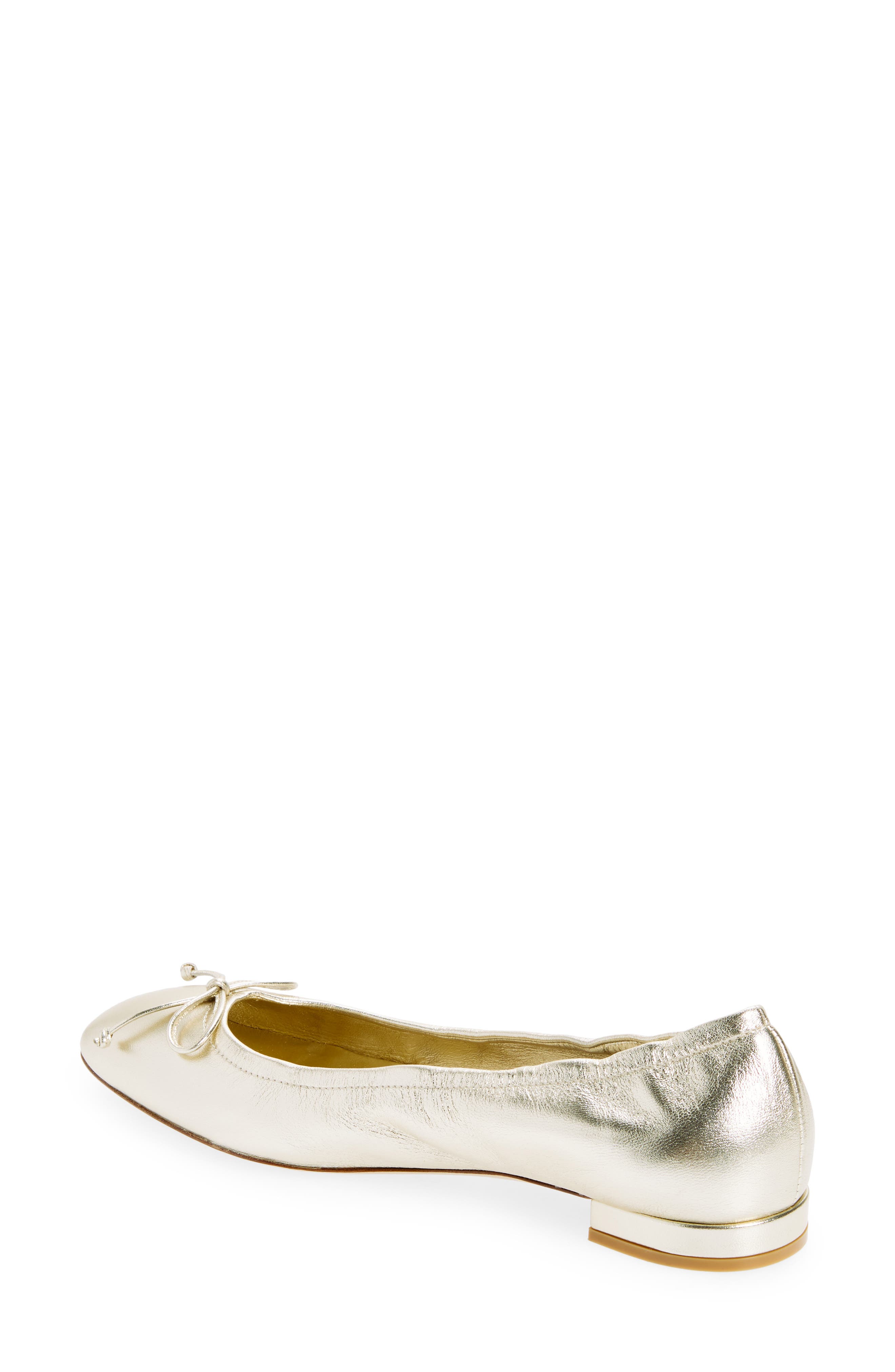 Stuart Weitzman Bria Ballet Flat, Alternate, color, Light Gold