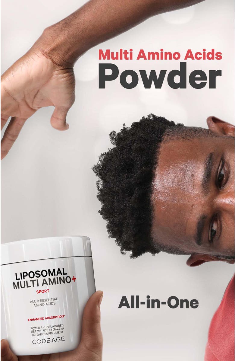 Codeage Liposomal Multi Amino+ BCAA Powder Supplement, Alternate, color, White
