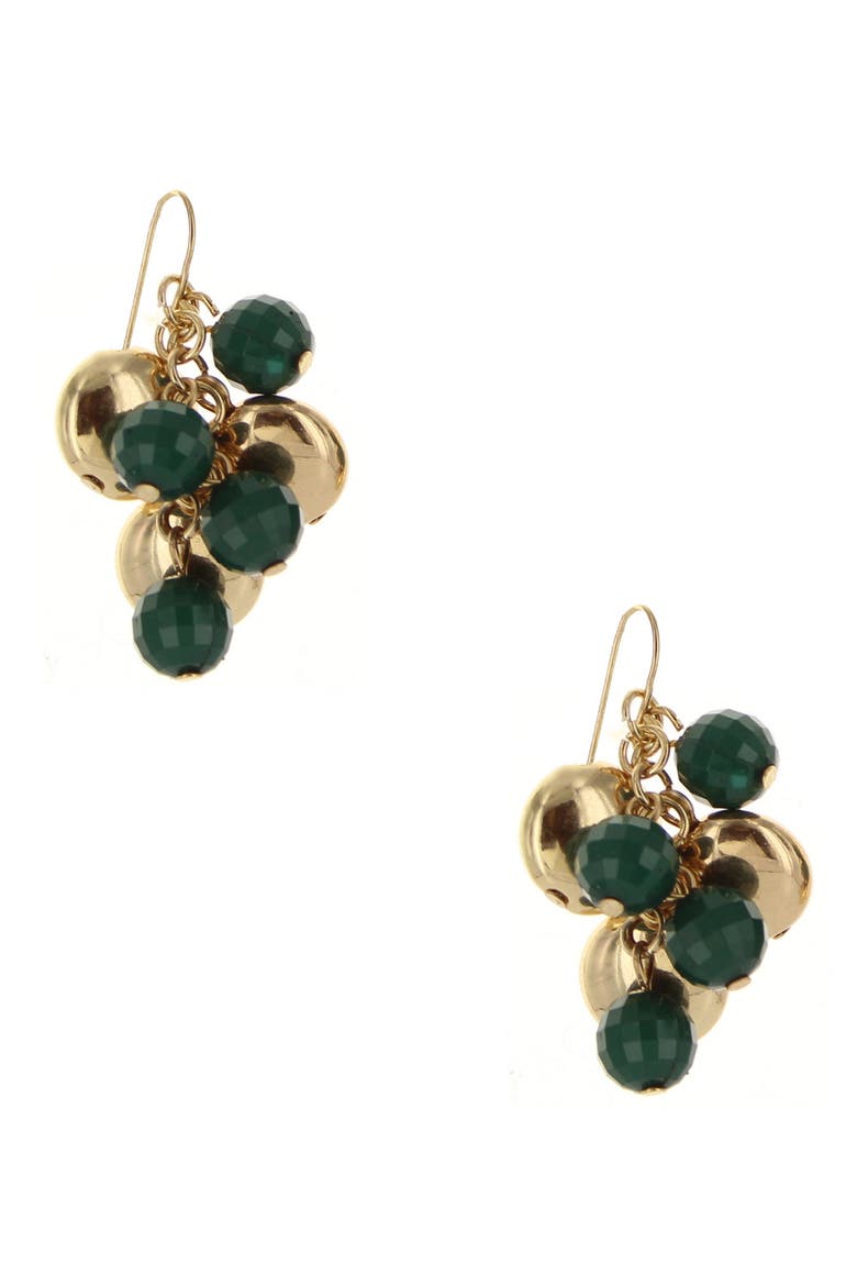Bead Cluster Drop Earrings, Main, color, METALLIC