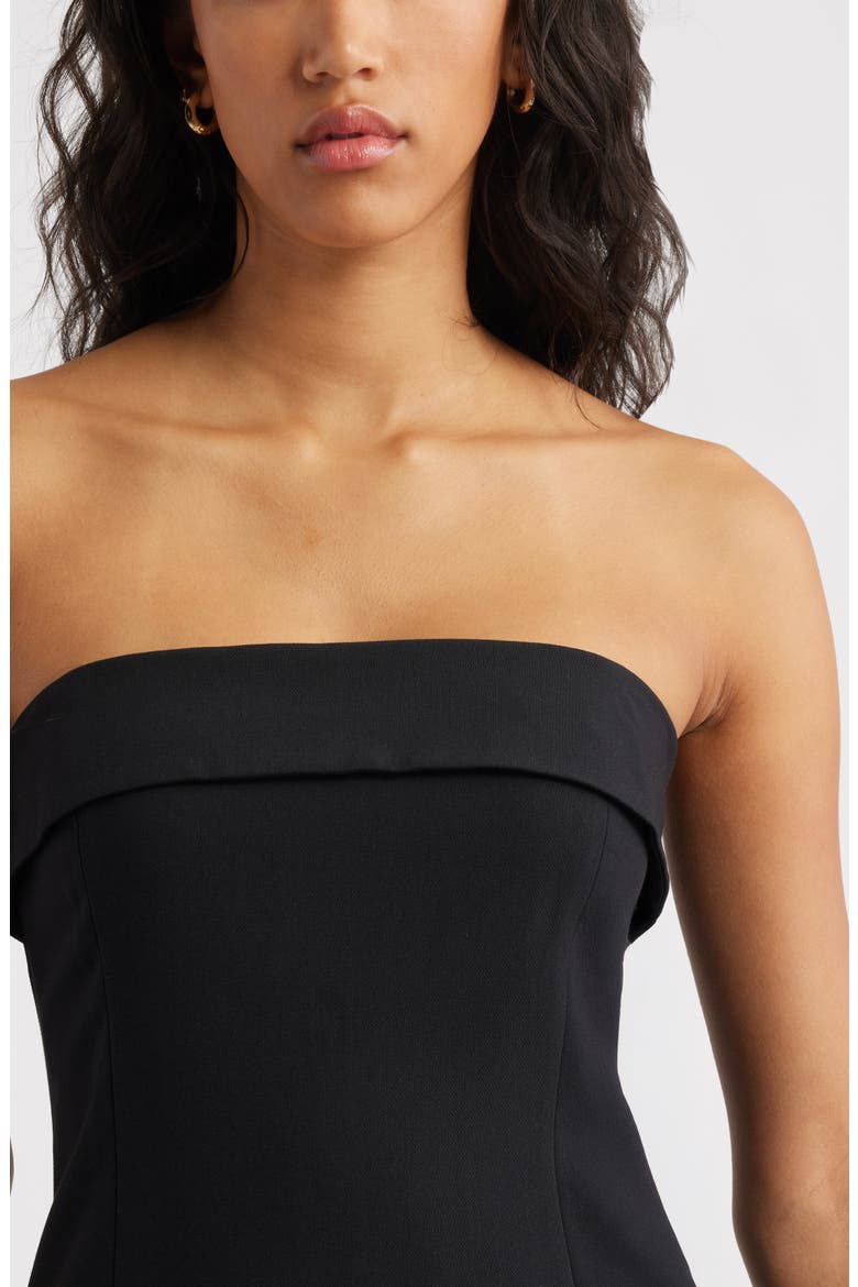 Strapless Foldover Body-Con Minidress, Alternate, color, BLACK