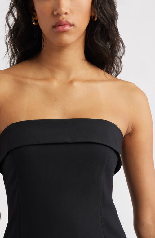 Open Edit Strapless Foldover Body-con Minidress In Black
