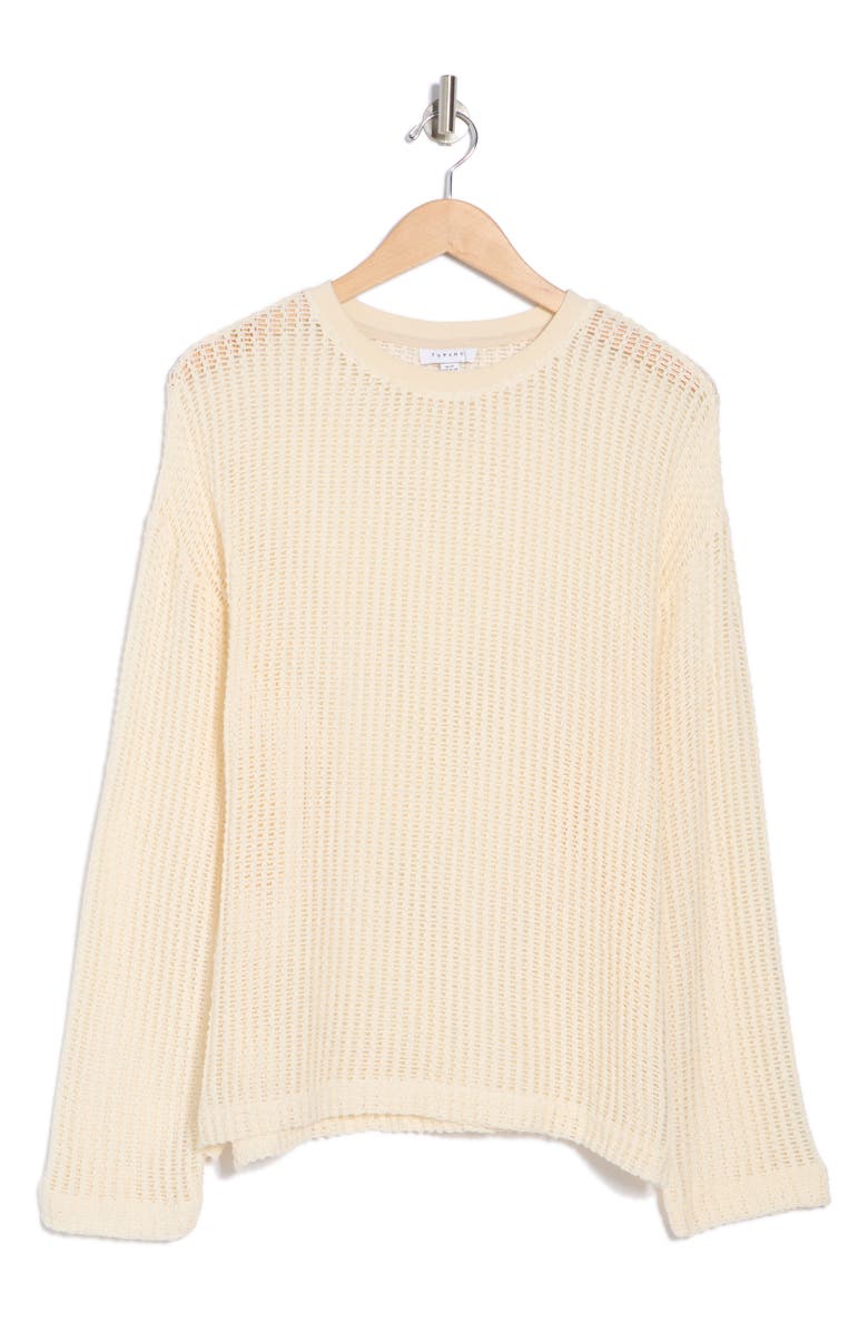Topshop Open Stitch Metallic Pullover, Alternate, color, 