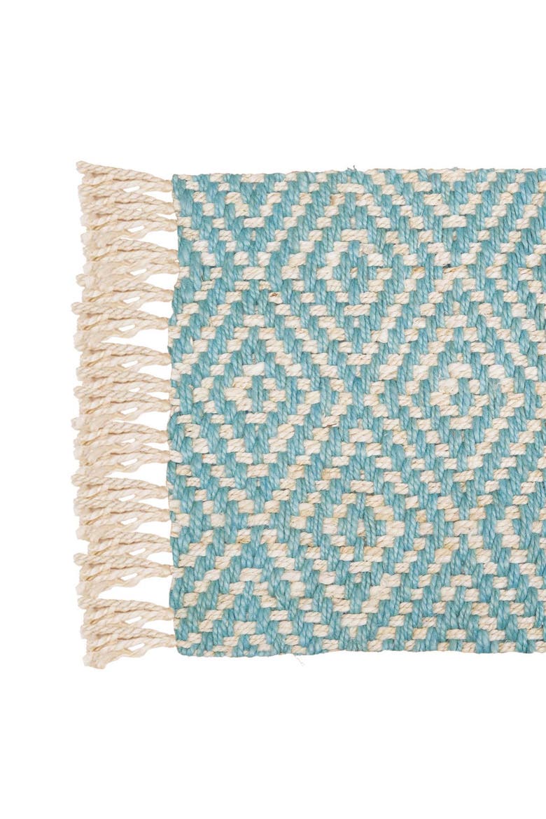 Fringed Diamond Surf Jute Rug, Alternate, color, Green
