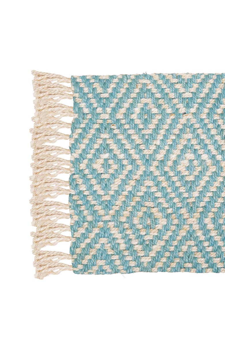 carol & frank Fringed Diamond Surf Jute Rug, Alternate, color, Green
