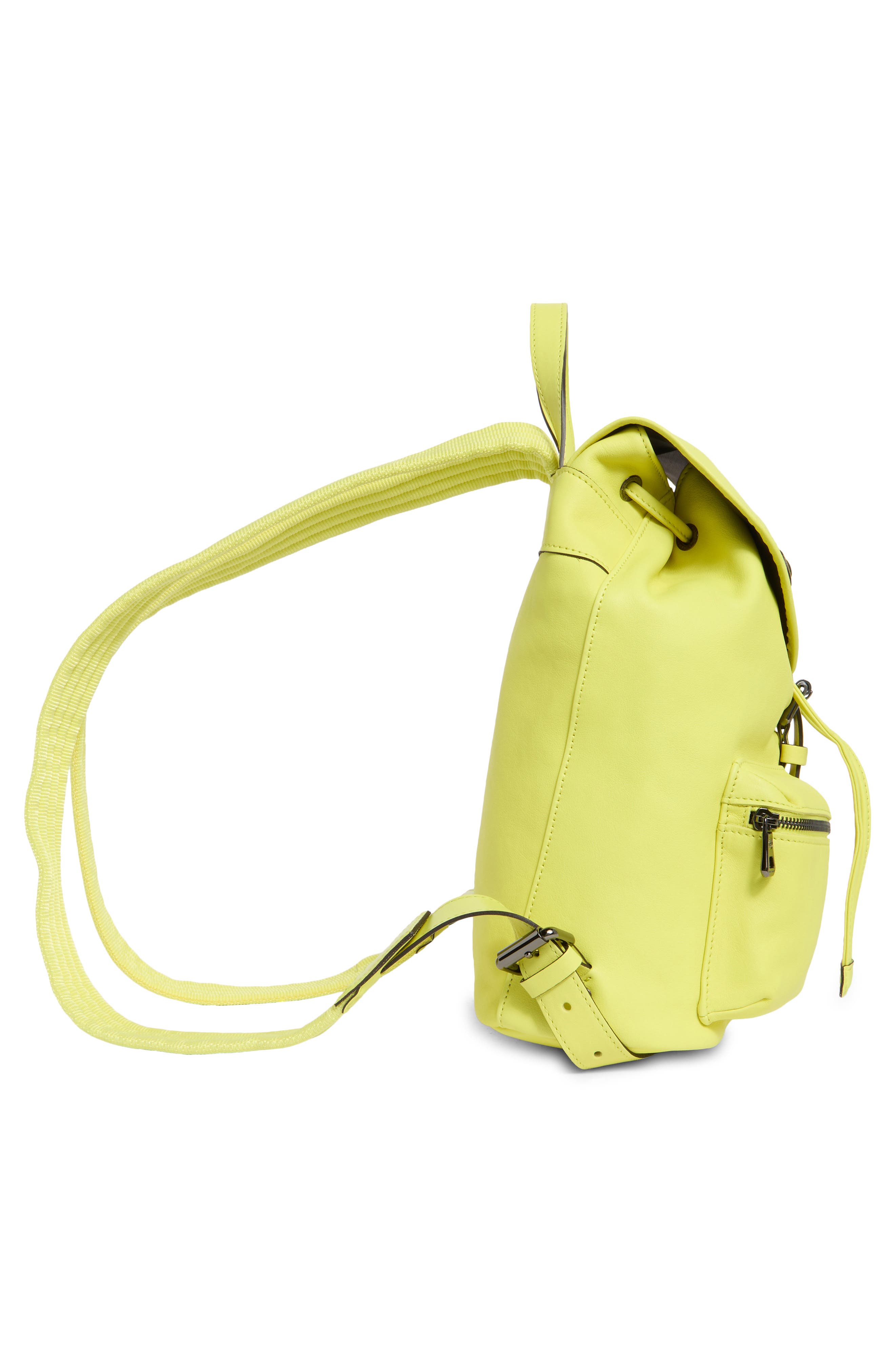 Longchamp LC3D Small Leather Backpack, Alternate, color, Neon