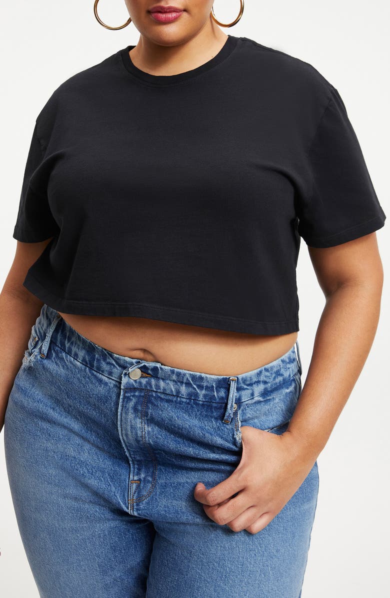 Good American Heritage Crop Cotton T-Shirt, Alternate, color, 