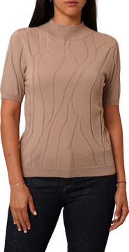 CYRUS Intarsia Short Sleeve Sweater