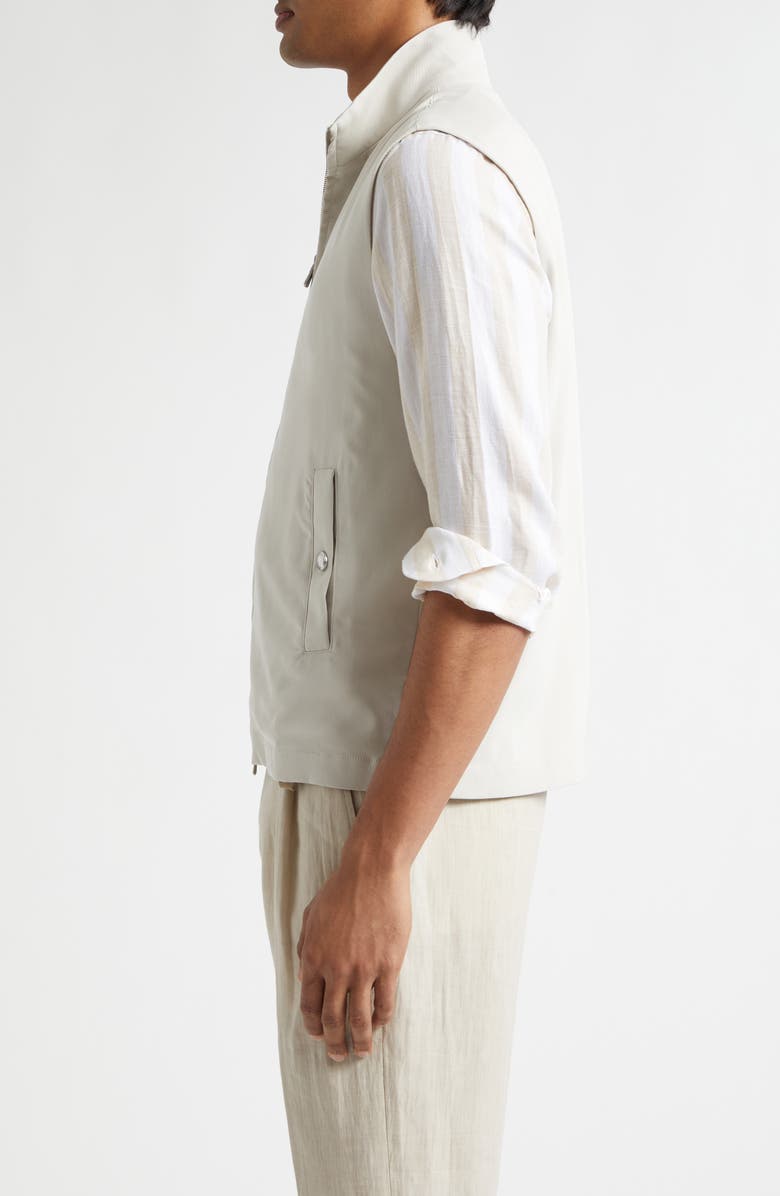 Eleventy Silk Zip Vest, Alternate, color, 02 Sand