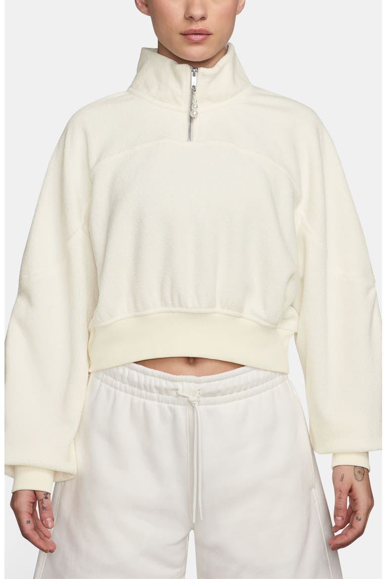 Flight Fleece Quarter Zip Crop Sweatshirt, Main, color, SAIL/ SAIL