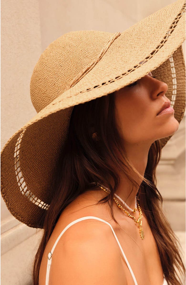 Katie Loxton Wide Brim Floppy Hat, Alternate, color, Natural
